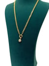 14 K Gold Renk Ezme Zincir Taşlı Top Uç Vip Kolye (50 CM)
