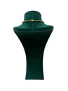 14 K Gold Renk Oval Figür Baget Taşlı VIP Kolye (44 CM)
