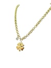 14 K Gold Renk Yonca Uçlu Zincir Vip Kolye (44+5 CM)