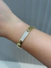 14K Gold Orta Plakası Full Taşlı Kordon VIP Bileklik (17+2 cm)