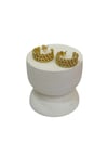 14K Gold Renk 3'lü Burgu Model VIP Mini Küpe (1,5 CM)