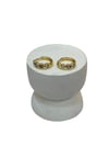 14K Gold Renk 4 Yuvarlak Taşlı Mini VIP Küpe (1 CM)