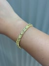 14K Gold Renk Balık Sırtı Model Taşlı VIP Bileklik (17+2 cm)
