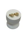14K Gold Renk Beyaz Taşlı Mini VIP Küpe (1,5 CM)