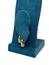 14K Gold Renk Beyaz Taşlı Mini VIP Küpe (1,5 CM)
