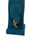 14K Gold Renk Beyaz Yıldızlı Mini VIP Küpe (2 CM)