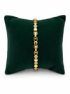 14K Gold Renk Bir Dolu Bir Boş Taşlı Orta Boy Petek VIP Bileklik (17+2 cm)