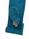14K Gold Renk Dama Desen Taşlı VIP Mini Küpe (1,5 CM)