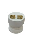 14K Gold Renk Dama Desen Taşlı VIP Mini Küpe (1,5 CM)