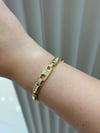 14K Gold Renk Dikdörtgen Taşlı Messy VIP Bileklik (17+2 cm)