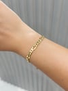 14K Gold Renk Düz Zincir Desen VIP Bileklik (17+2 cm)