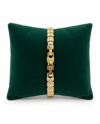 14K Gold Renk Etnik Desen Taşlı VIP Bileklik (17+2 cm)