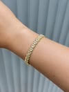 14K Gold Renk Etnik Desen Taşlı VIP Bileklik (17+2 cm)