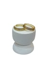 14K Gold Renk Full Taş Üç Sıra Orta Boy VIP Küpe (2,5 CM)