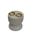 14K Gold Renk Geometrik Halka Vip Küpe (1,5 CM)