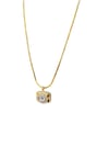 14K Gold Renk Göz Figürlü İtalyan Ezme VIP Kolye (62 CM)