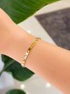 14K Gold Renk İç İçe Geçmiş Zincir VIP Bileklik (17+2 cm)