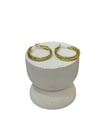 14K Gold Renk İkili Parlak VIP Halka Küpe (2 CM)