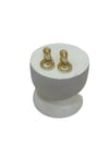 14K Gold Renk İkili Zincir Taş Model VIP Küpe (2 CM)