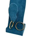 14K Gold Renk İnce Orta Boy VIP Küpe (3 CM)
