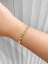 14K Gold Renk İnce Yılan Desen VIP Bileklik (17+2 cm)