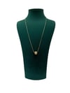 14K Gold Renk İncecik Ezme Zincir Taşlı Top Uç VIP Kolye (50 CM)