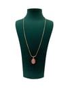 14K Gold Renk İtalyan Ezme Zincir Pembe Uç VIP Kolye (60 CM)