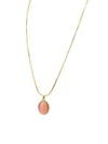 14K Gold Renk İtalyan Ezme Zincir Pembe Uç VIP Kolye (60 CM)