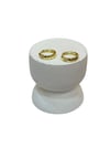 14K Gold Renk Kare Döküm Ezme VIP Halka Küpe (1 CM)