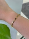 14K Gold Renk Lacivert Taşlı İnce Zarif VIP Bileklik (17+2 CM)