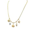 14K Gold Renk Marin Charmlı VIP Kolye (40+5 CM)
