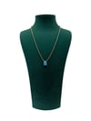 14K Gold Renk Mavi Baget Taşlı VIP Kolye (46+5 CM)