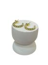14K Gold Renk Mavi Yıldızlı Mini VIP Küpe (2 CM)