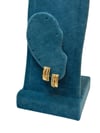 14K Gold Renk Mini 3 Şerit Dokulu VIP Küpe (1 CM)