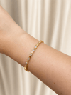 14K Gold Renk Mini Petek Bir Dolu Bir Boş Taşlı VIP Bileklik (17+2 cm)
