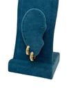 14K Gold Renk Mini Taş Dökümlü Sıralı Halka Küpe (1 CM)