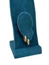 14K Gold Renk Mini Üzeri Taş Mine VIP Halka Küpe (1 CM)