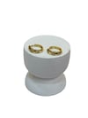14K Gold Renk Mini Üzeri Taş Mine VIP Halka Küpe (1 CM)