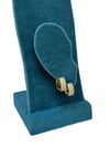 14K Gold Renk Mini Yarım Zirkon Taş VIP Halka Küpe (1 CM)