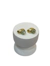14K Gold Renk Mint Taşlı Mini VIP Küpe (1,5 CM)