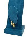 14K Gold Renk Mint Taşlı Mini VIP Küpe (1,5 CM)