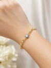 14K Gold Renk Nazar Toplu VIP Zincir Bileklik (17+2 cm)
