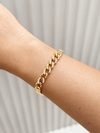 14K Gold Renk Ortası Gurmet Yanları Yılan Desen VIP Bileklik (17+2 cm)