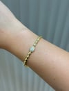 14K Gold Renk Ortası Oval Full Taşlı Petek VIP Bileklik (17+2 cm)