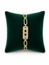 14K Gold Renk Ortası Taşlı Messy VIP Bileklik (17+2 cm)