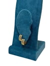 14K Gold Renk Ortası Zincirli Zirkon VIP Halka Küpe (1 CM)