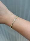14K Gold Renk Oval Taşlı Basic VIP Bileklik (17+2 cm)