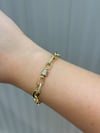 14K Gold Renk Oval Taşlı Zincir VIP Bileklik (17+2 cm)