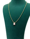 14K Gold Renk Pembe Baget Taşlı VIP Kolye (46+5 CM)