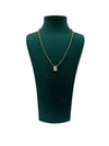 14K Gold Renk Pembe Baget Taşlı VIP Kolye (46+5 CM)